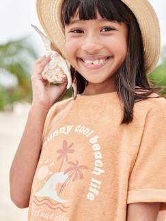 Niña-Camiseta de felpa rizada con motivo de palmeras para niña