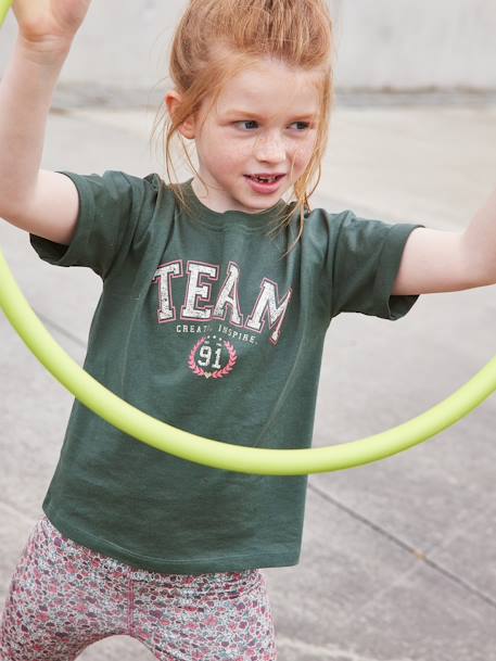 Camiseta deportiva de manga corta «Team» para niña verde 