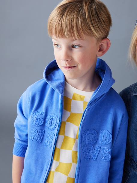 Camiseta a cuadros de manga corta para niño blanco estampado 