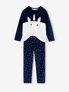 -Pijama de terciopelo "unicornio" niña