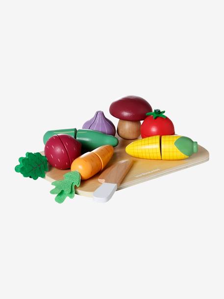 Conjunto de verduras para cortar de madera FSC® certificada beige 