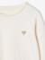 Camiseta Basics corazón purpurina manga larga niña crudo+verde esmeralda 