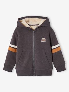 Niño-Sudadera con capucha y cremallera con forro sherpa para niño