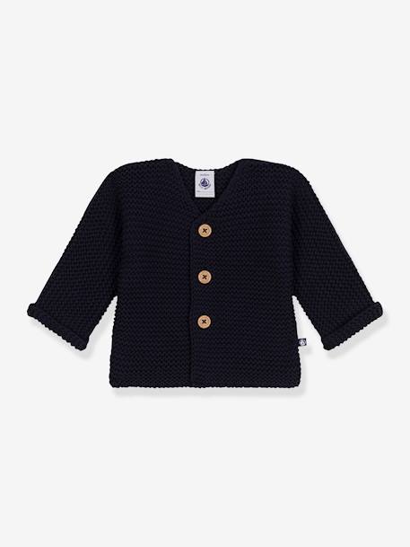 Cárdigan bebé de punto bobo tricot y algodón orgánico PETIT BATEAU azul 