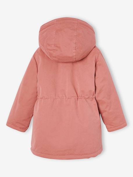 Parka 3 en 1 niña parka + chaleco azul índigo+rosa viejo 