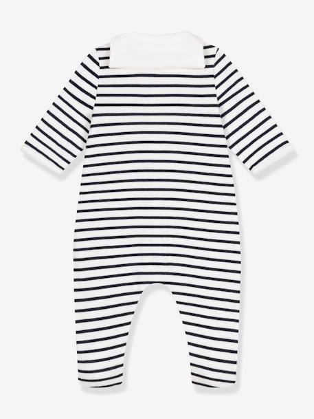 Pijama de tejido túbico PETIT BATEAU rayas azul marino 