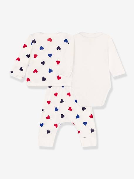 Conjunto de 3 prendas para bebé PETIT BATEAU blanco 