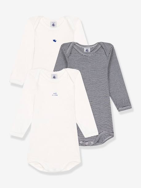 Bebé-Pack de 3 bodies de manga larga PETIT BATEAU