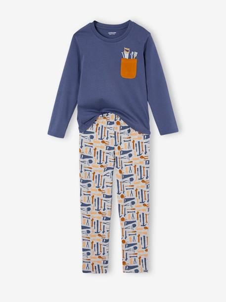 Pack de 2 pijamas 'petit bricoleur' niño gris jaspeado 