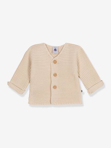 Cárdigan bebé de punto bobo tricot y algodón orgánico PETIT BATEAU beige 