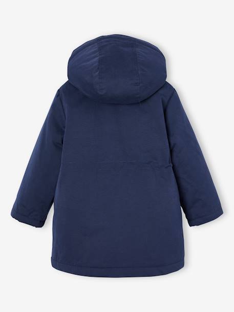 Parka 3 en 1 niña parka + chaleco azul índigo+rosa viejo 