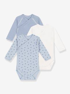 -Pack de 3 bodies cruzados de manga larga PETIT BATEAU