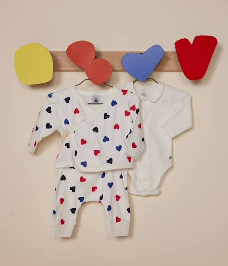 Conjunto de 3 prendas para bebé PETIT BATEAU blanco 