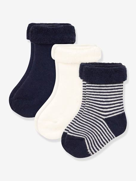 Bebé-Calcetines, leotardos-Pack de 3 pares de calcetines de punto tricot para bebé PETIT BATEAU