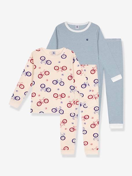 Pack de 2 pijamas PETIT BATEAU rayas azul 