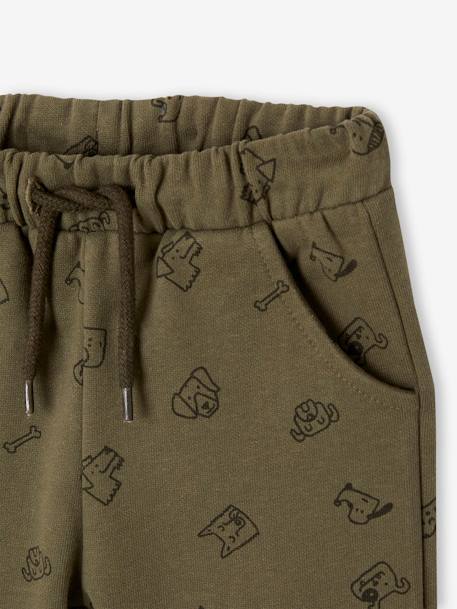 Pantalón estampado de felpa para bebé aceituna+azul océano 