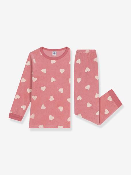 Pijama corazón de manga larga PETIT BATEAU rosa palo 