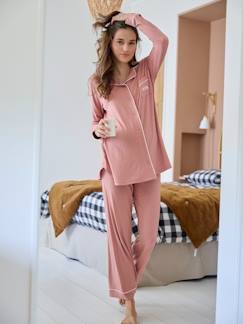 Ropa Premamá-Pijamas y homewear embarazo-Conjunto de 2 prendas de pijama liso para embarazo