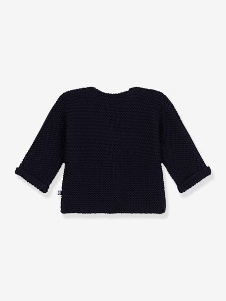 Cárdigan bebé de punto bobo tricot y algodón orgánico PETIT BATEAU azul 