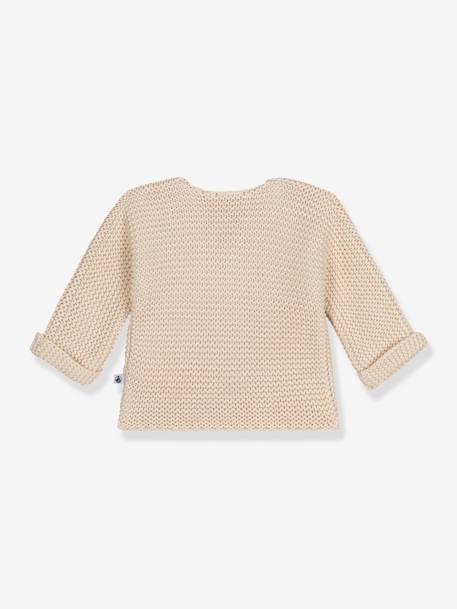 Cárdigan bebé de punto bobo tricot y algodón orgánico PETIT BATEAU beige 