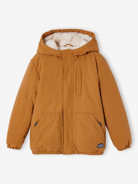 Parka ripstop con interior de pelo sintético para niño bronce 