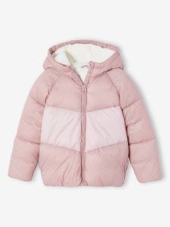 Niña-Abrigos y chaquetas-Chaqueta acolchada con capucha colorblock para niña