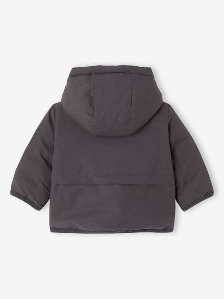 Parka reversible para bebé gris oscuro 