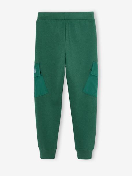 Pantalón jogging de deporte con bolsillos con solapa para niño azul oscuro+verde 