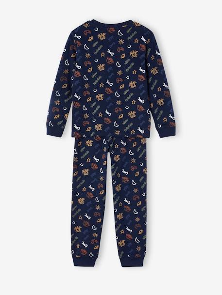 Pijama ''Good night' con motivos fosforescentes de punto para niño azul marino 