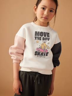 Niña-Jerséis, chaquetas de punto, sudaderas-Sudaderas-Sudadera deportiva con motivo divertido colorblock niña