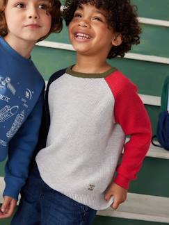 Niño-Jerséis, chaquetas de punto, sudaderas-Jersey con efecto «colorblock» para niño