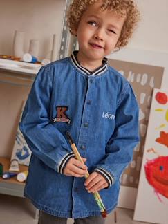 Niño-Batas escolares-Bata "college" de denim ligero personalizable para niño