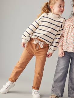 Niña-Pantalones-Pantalón «paperbag» y cinturón pañuelo con estampado de flores para niña