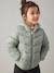 Chaqueta acolchada ligera con capucha para niña azul marino+liquen+mostaza 