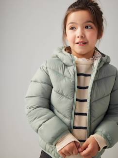 Niña-Abrigos y chaquetas-Chaqueta acolchada ligera con capucha para niña