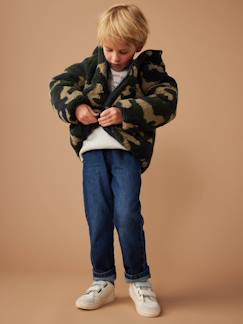 Niño-Abrigos y chaquetas-Chaqueta acolchada reversible con sherpa y capucha para niño