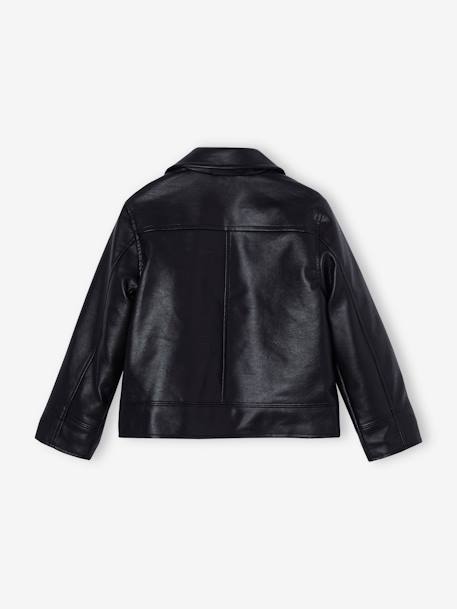 Chaqueta efecto piel para niña negro 