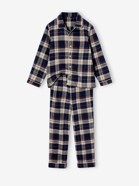 Pijama a cuadros de franela para niño 6392 