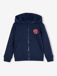 Niño-Jerséis, chaquetas de punto, sudaderas-Sudadera con cremallera y capucha para niño - Basics