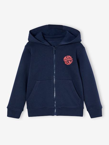 Sudadera con cremallera y capucha para niño - Basics azul oscuro+rojo 