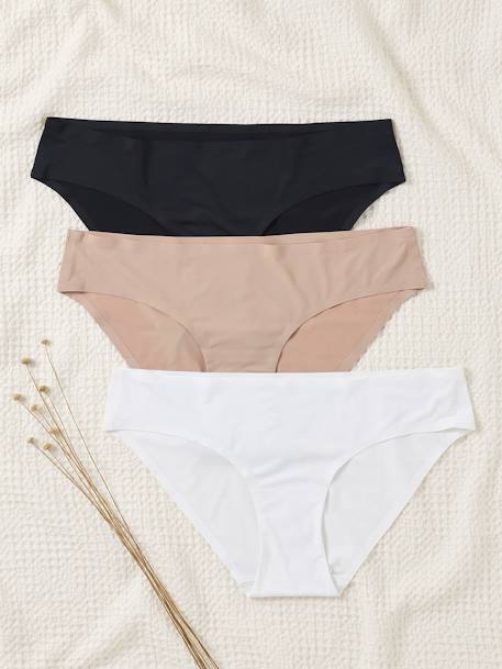 Pack de 3 braguitas sin costuras para embarazo beige 