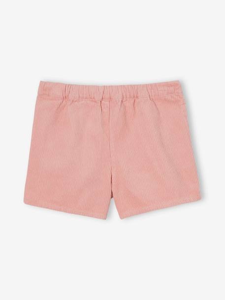 Falda-short de pana con efecto cruzado para niña rojo+rosa+verde azulado+verde inglés 