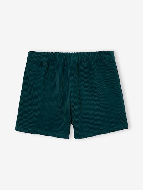 Falda-short de pana con efecto cruzado para niña rojo+rosa+verde azulado+verde inglés 