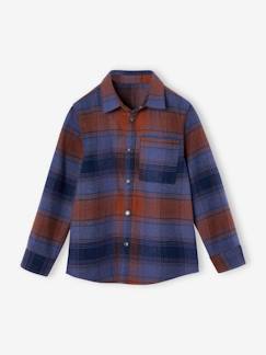 Niño-Camisas-Camisa de franela a cuadros para niño