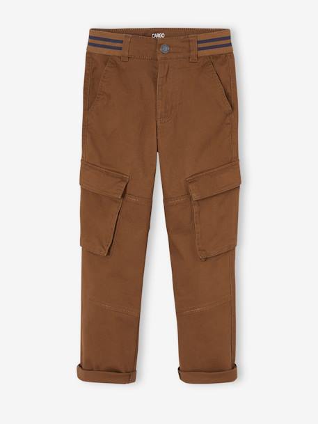 Pantalón cargo recto MorphologiK niño talla de cadera estrecha azul oscuro+bronce 