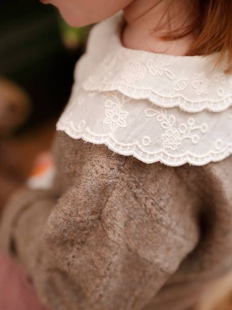 Bebé-Sudaderas, jerséis y chaquetas de punto-Jerséis-Jersey con cuello bordado de punto fantasía para bebé niña