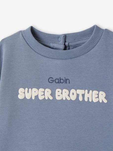 Sudadera personalizable para bebé niño azul jeans+burdeos 