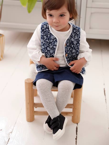 Conjunto camiseta + chaleco + short bebé niña azul jeans 