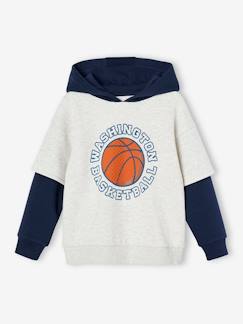 Niño-Sudadera deportiva manga doble niño motivo balón en relieve