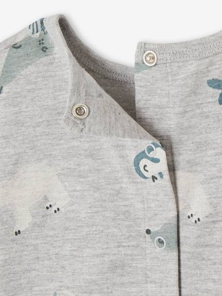 Camisetas con motivos animales polares de manga larga para bebé gris jaspeado 